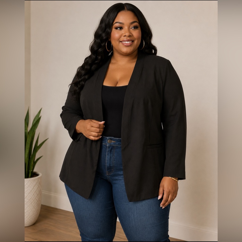 Torrid Challis Collarless Open-Front Blazer Size 2